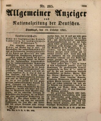 Allgemeiner Anzeiger und Nationalzeitung der Deutschen (Allgemeiner Anzeiger der Deutschen) Dienstag 19. Oktober 1841