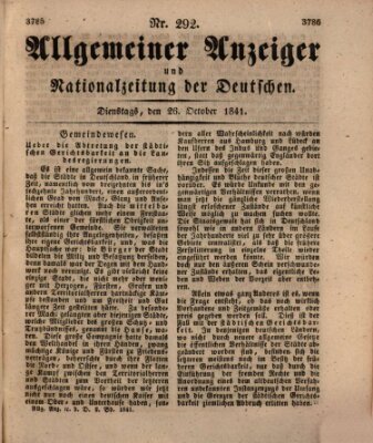 Allgemeiner Anzeiger und Nationalzeitung der Deutschen (Allgemeiner Anzeiger der Deutschen) Dienstag 26. Oktober 1841