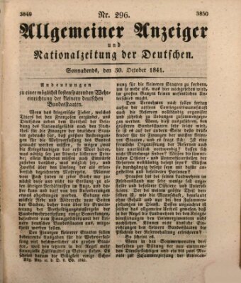 Allgemeiner Anzeiger und Nationalzeitung der Deutschen (Allgemeiner Anzeiger der Deutschen) Samstag 30. Oktober 1841