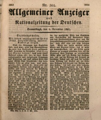 Allgemeiner Anzeiger und Nationalzeitung der Deutschen (Allgemeiner Anzeiger der Deutschen) Donnerstag 4. November 1841