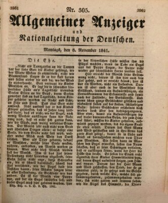 Allgemeiner Anzeiger und Nationalzeitung der Deutschen (Allgemeiner Anzeiger der Deutschen) Montag 8. November 1841