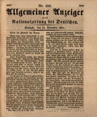 Allgemeiner Anzeiger und Nationalzeitung der Deutschen (Allgemeiner Anzeiger der Deutschen) Freitag 12. November 1841