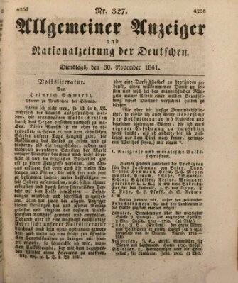 Allgemeiner Anzeiger und Nationalzeitung der Deutschen (Allgemeiner Anzeiger der Deutschen) Dienstag 30. November 1841