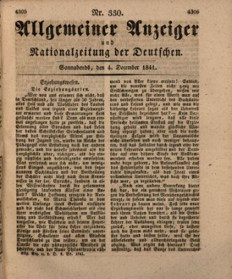 Allgemeiner Anzeiger und Nationalzeitung der Deutschen (Allgemeiner Anzeiger der Deutschen) Samstag 4. Dezember 1841