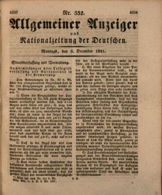 Allgemeiner Anzeiger und Nationalzeitung der Deutschen (Allgemeiner Anzeiger der Deutschen) Montag 6. Dezember 1841