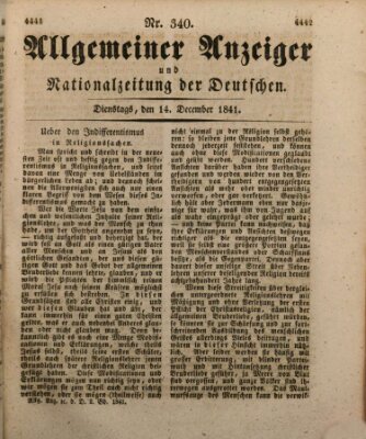 Allgemeiner Anzeiger und Nationalzeitung der Deutschen (Allgemeiner Anzeiger der Deutschen) Dienstag 14. Dezember 1841