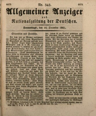 Allgemeiner Anzeiger und Nationalzeitung der Deutschen (Allgemeiner Anzeiger der Deutschen) Donnerstag 16. Dezember 1841