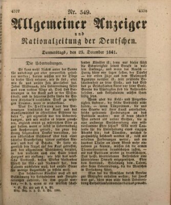 Allgemeiner Anzeiger und Nationalzeitung der Deutschen (Allgemeiner Anzeiger der Deutschen) Donnerstag 23. Dezember 1841