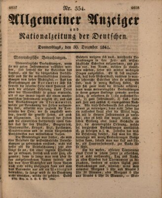 Allgemeiner Anzeiger und Nationalzeitung der Deutschen (Allgemeiner Anzeiger der Deutschen) Donnerstag 30. Dezember 1841