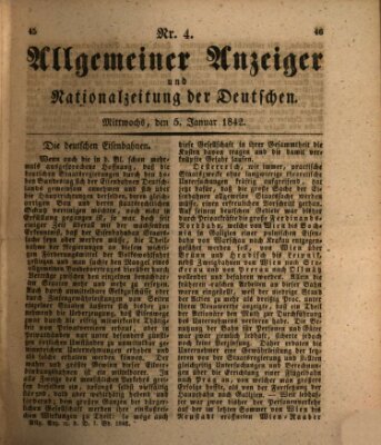 Allgemeiner Anzeiger und Nationalzeitung der Deutschen (Allgemeiner Anzeiger der Deutschen) Mittwoch 5. Januar 1842