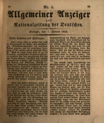 Allgemeiner Anzeiger und Nationalzeitung der Deutschen (Allgemeiner Anzeiger der Deutschen) Freitag 7. Januar 1842