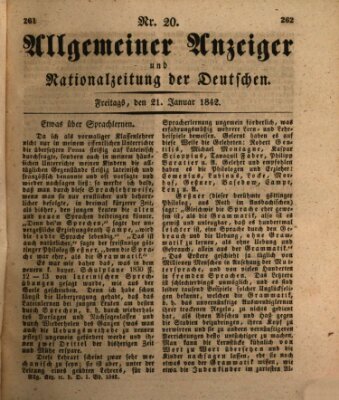 Allgemeiner Anzeiger und Nationalzeitung der Deutschen (Allgemeiner Anzeiger der Deutschen) Freitag 21. Januar 1842