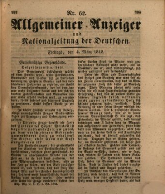 Allgemeiner Anzeiger und Nationalzeitung der Deutschen (Allgemeiner Anzeiger der Deutschen) Freitag 4. März 1842