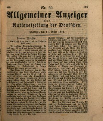 Allgemeiner Anzeiger und Nationalzeitung der Deutschen (Allgemeiner Anzeiger der Deutschen) Freitag 11. März 1842