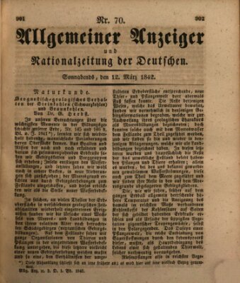 Allgemeiner Anzeiger und Nationalzeitung der Deutschen (Allgemeiner Anzeiger der Deutschen) Samstag 12. März 1842