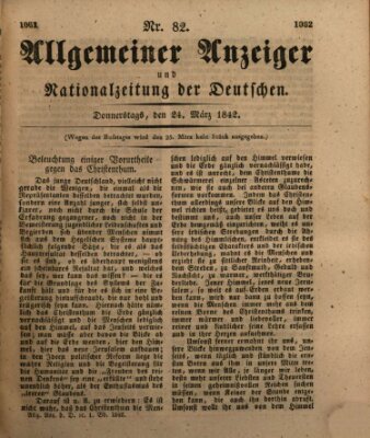 Allgemeiner Anzeiger und Nationalzeitung der Deutschen (Allgemeiner Anzeiger der Deutschen) Donnerstag 24. März 1842