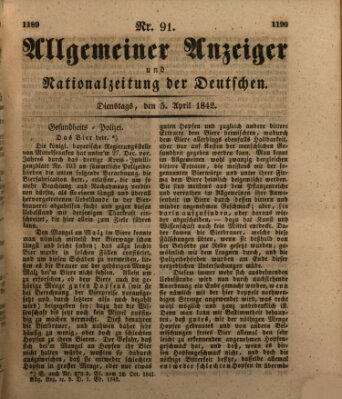 Allgemeiner Anzeiger und Nationalzeitung der Deutschen (Allgemeiner Anzeiger der Deutschen) Dienstag 5. April 1842