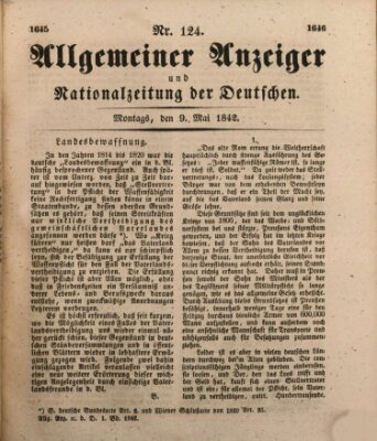 Allgemeiner Anzeiger und Nationalzeitung der Deutschen (Allgemeiner Anzeiger der Deutschen) Montag 9. Mai 1842