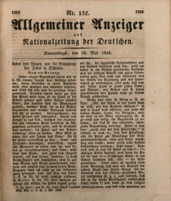 Allgemeiner Anzeiger und Nationalzeitung der Deutschen (Allgemeiner Anzeiger der Deutschen) Donnerstag 19. Mai 1842