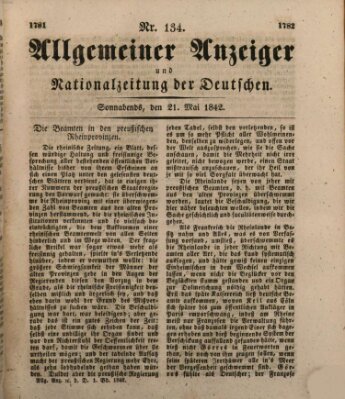 Allgemeiner Anzeiger und Nationalzeitung der Deutschen (Allgemeiner Anzeiger der Deutschen) Samstag 21. Mai 1842