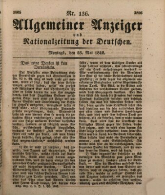 Allgemeiner Anzeiger und Nationalzeitung der Deutschen (Allgemeiner Anzeiger der Deutschen) Montag 23. Mai 1842