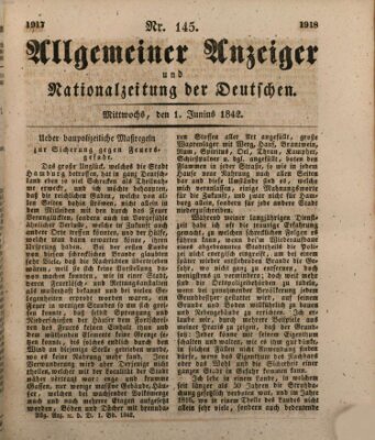 Allgemeiner Anzeiger und Nationalzeitung der Deutschen (Allgemeiner Anzeiger der Deutschen) Mittwoch 1. Juni 1842