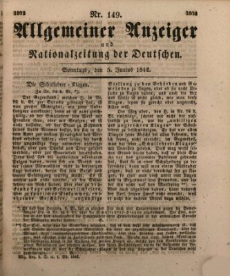 Allgemeiner Anzeiger und Nationalzeitung der Deutschen (Allgemeiner Anzeiger der Deutschen) Sonntag 5. Juni 1842