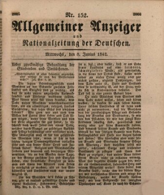 Allgemeiner Anzeiger und Nationalzeitung der Deutschen (Allgemeiner Anzeiger der Deutschen) Mittwoch 8. Juni 1842