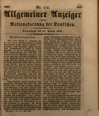 Allgemeiner Anzeiger und Nationalzeitung der Deutschen (Allgemeiner Anzeiger der Deutschen) Donnerstag 30. Juni 1842