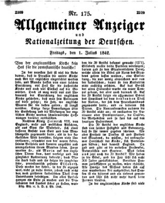 Allgemeiner Anzeiger und Nationalzeitung der Deutschen (Allgemeiner Anzeiger der Deutschen) Freitag 1. Juli 1842