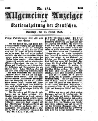 Allgemeiner Anzeiger und Nationalzeitung der Deutschen (Allgemeiner Anzeiger der Deutschen) Sonntag 10. Juli 1842