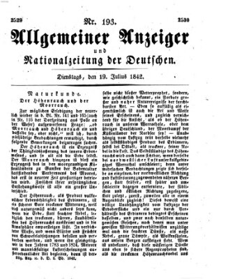 Allgemeiner Anzeiger und Nationalzeitung der Deutschen (Allgemeiner Anzeiger der Deutschen) Dienstag 19. Juli 1842