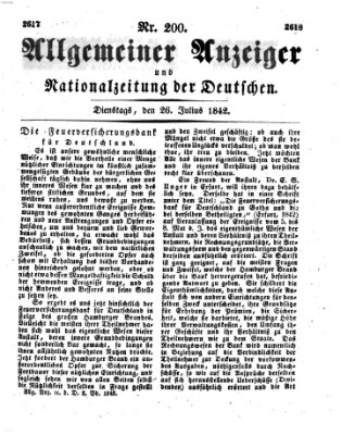 Allgemeiner Anzeiger und Nationalzeitung der Deutschen (Allgemeiner Anzeiger der Deutschen) Dienstag 26. Juli 1842