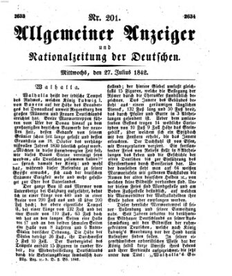 Allgemeiner Anzeiger und Nationalzeitung der Deutschen (Allgemeiner Anzeiger der Deutschen) Mittwoch 27. Juli 1842