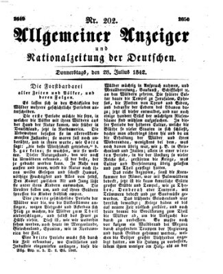 Allgemeiner Anzeiger und Nationalzeitung der Deutschen (Allgemeiner Anzeiger der Deutschen) Donnerstag 28. Juli 1842