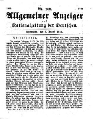 Allgemeiner Anzeiger und Nationalzeitung der Deutschen (Allgemeiner Anzeiger der Deutschen) Mittwoch 3. August 1842