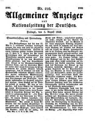 Allgemeiner Anzeiger und Nationalzeitung der Deutschen (Allgemeiner Anzeiger der Deutschen) Freitag 5. August 1842