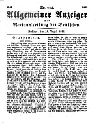 Allgemeiner Anzeiger und Nationalzeitung der Deutschen (Allgemeiner Anzeiger der Deutschen) Freitag 19. August 1842