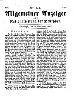 Allgemeiner Anzeiger und Nationalzeitung der Deutschen (Allgemeiner Anzeiger der Deutschen) Dienstag 6. September 1842