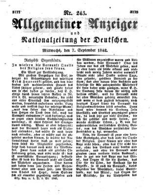 Allgemeiner Anzeiger und Nationalzeitung der Deutschen (Allgemeiner Anzeiger der Deutschen) Mittwoch 7. September 1842