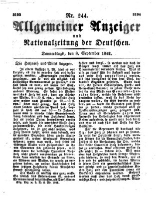 Allgemeiner Anzeiger und Nationalzeitung der Deutschen (Allgemeiner Anzeiger der Deutschen) Donnerstag 8. September 1842