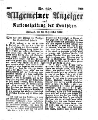 Allgemeiner Anzeiger und Nationalzeitung der Deutschen (Allgemeiner Anzeiger der Deutschen) Freitag 16. September 1842