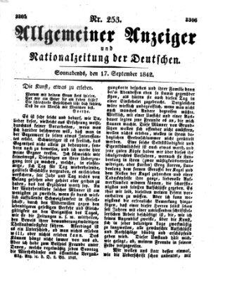 Allgemeiner Anzeiger und Nationalzeitung der Deutschen (Allgemeiner Anzeiger der Deutschen) Samstag 17. September 1842