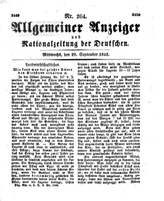 Allgemeiner Anzeiger und Nationalzeitung der Deutschen (Allgemeiner Anzeiger der Deutschen) Mittwoch 28. September 1842