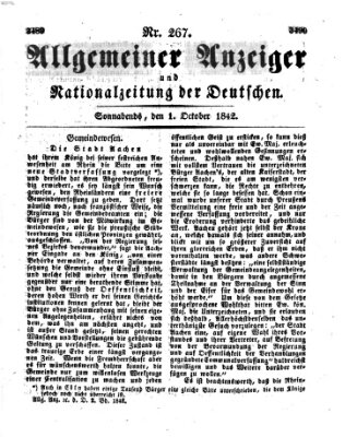 Allgemeiner Anzeiger und Nationalzeitung der Deutschen (Allgemeiner Anzeiger der Deutschen) Samstag 1. Oktober 1842