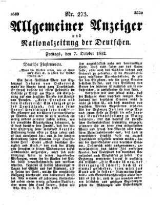 Allgemeiner Anzeiger und Nationalzeitung der Deutschen (Allgemeiner Anzeiger der Deutschen) Freitag 7. Oktober 1842