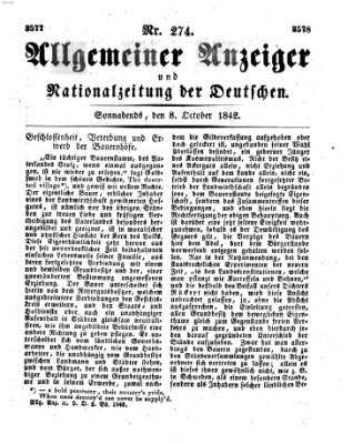 Allgemeiner Anzeiger und Nationalzeitung der Deutschen (Allgemeiner Anzeiger der Deutschen) Samstag 8. Oktober 1842