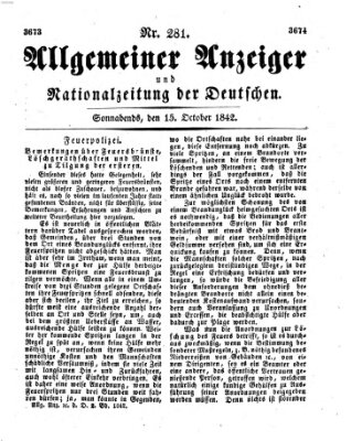 Allgemeiner Anzeiger und Nationalzeitung der Deutschen (Allgemeiner Anzeiger der Deutschen) Samstag 15. Oktober 1842