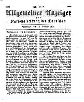 Allgemeiner Anzeiger und Nationalzeitung der Deutschen (Allgemeiner Anzeiger der Deutschen) Sonntag 16. Oktober 1842