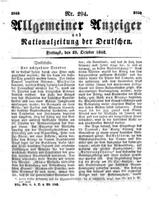 Allgemeiner Anzeiger und Nationalzeitung der Deutschen (Allgemeiner Anzeiger der Deutschen) Freitag 28. Oktober 1842